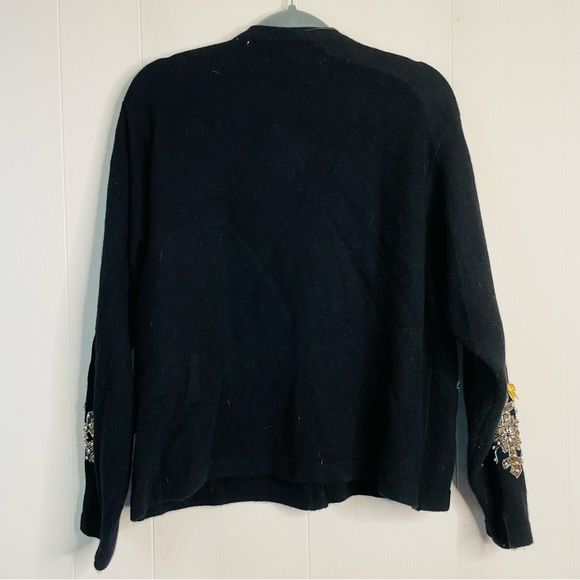 Vintage Design Options Beaded Snowflake Ornament Cardigan Christmas Sweater - Picture 10 of 12